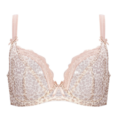 Reggiseno con ferretto in rete stampa leopardata taglie forti