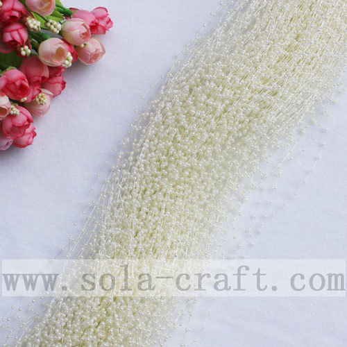 Milky White Artificial Faux Pearl String Beaded Garland