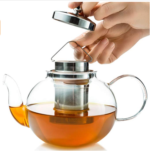 custom borosilicate glass large luxury heat resistant tea set teapot