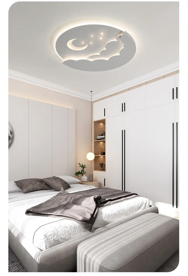 Creative Cartoon Moon Ceiling Lamp for Kids′ Rooms