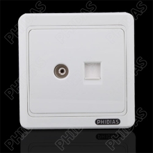 1 Gang TV Socket & 1 Gang Network Socket