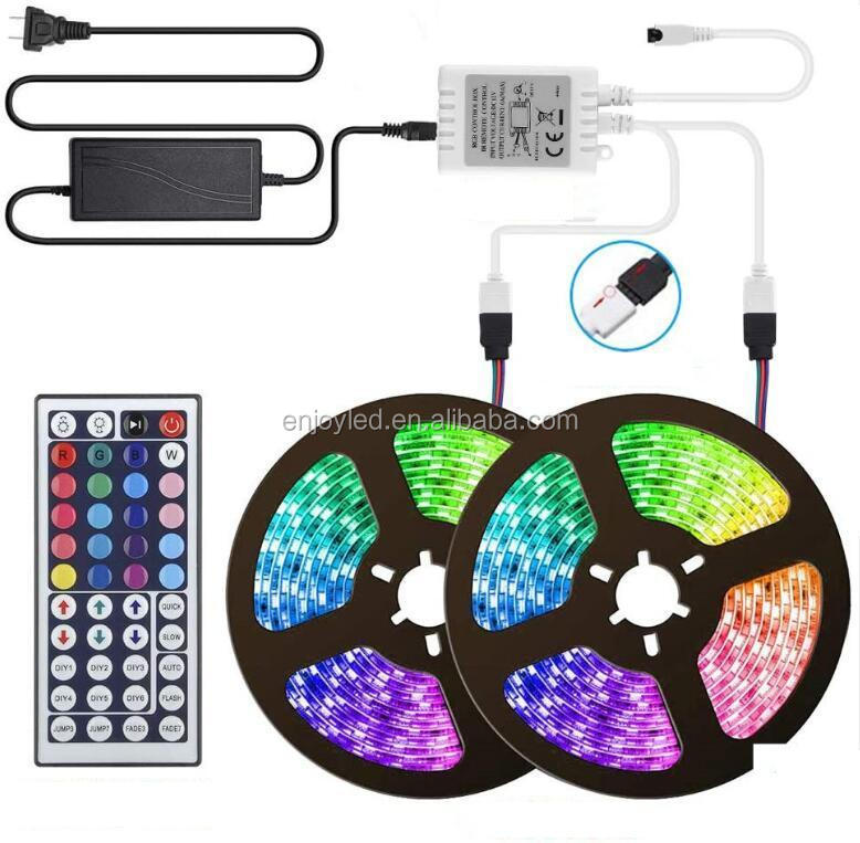 5m Smd led rgb strip 12V 5050 Waterproof rgb led Strip Light 150 Led + 44 Key Ir rf Remote+ adapter rgb led strip kit