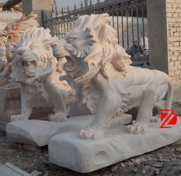 life size travertine lion statue