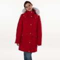 Fashion einreihige rote Daunenjacke