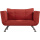 Pernas de metal Red Fabric Armchair Sofá Cama