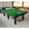 Solid Wood Snooker France Pool Meja Hitam Hijau