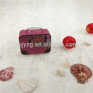 wire handle hinged mini tin box