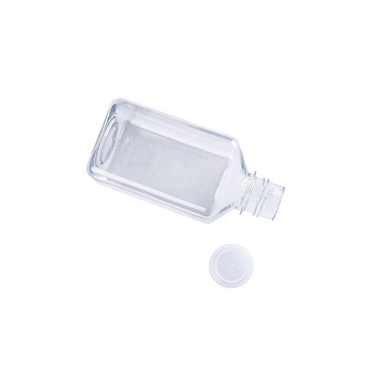 500ML 1000ML Laboratory Wide Mouth Screw Top Transparent Square Sterile Reagent Bottle Media Storage bottle for sale