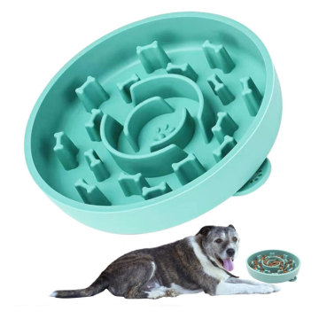 Customized Silicone Slow Feeder Bowls for Dogs & Cats - Prevents Gulping and Vomiting, 50 Blue Bowls, 3-Day Delivery