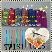 red/golden/green PET/plastic Twist Ties for bread/lollipop/candy bags