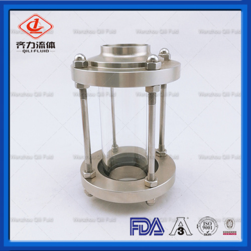 Vidro de visão Tri-Clamp de aço inoxidável sanitário com virola