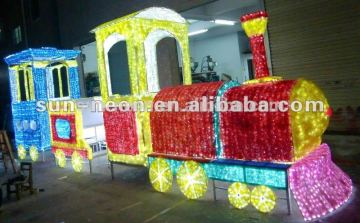 outdoor lighted christmas train