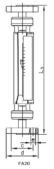 Calibrate by Krohne Equipment Flange Connection Dn50 Variable Area Glass Flowmeter for Water or Air Use