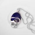 Lapis Lazuli Collier avec pendentif tête de mort avec pierre d&#39;argent