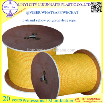 3- strand yellow polypropylene rope