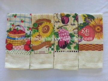 100 cotton printed cut pile tea towel