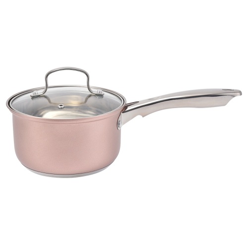 Saucepan with lid kitchen cookware set pink