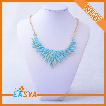 Beautiful Necklace With Wings Spreading Wings Pendant Necklace Light Blue Gem Necklace