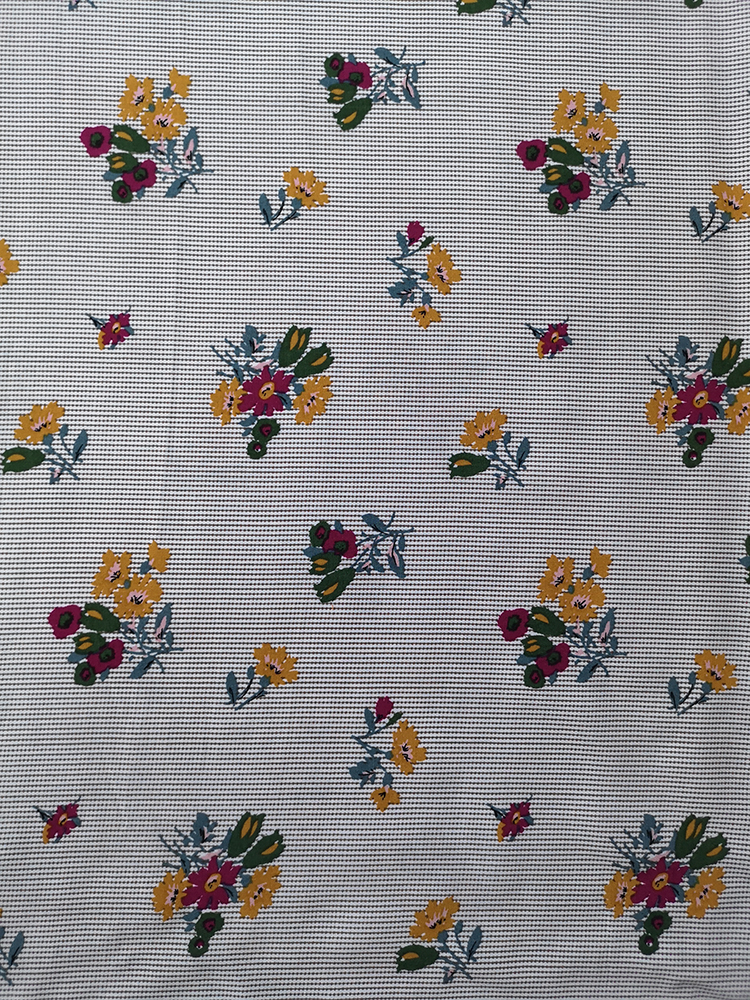 Texture Flower Rayon Voile 60S Printing Woven Fabric