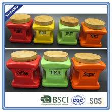 Jar wholesale unique colorful kitchen ceramic canisters set tea container