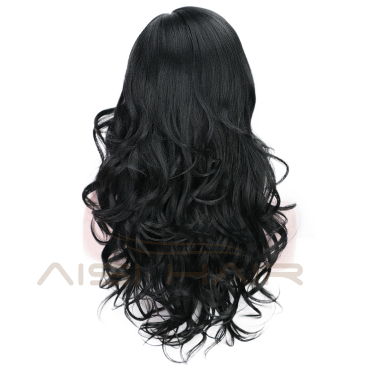 Black Body Wave Fiber Hair Wig Fashion Synthetic Wig Heat Resistant Long Wavy For Party Cosplay Women Wigs