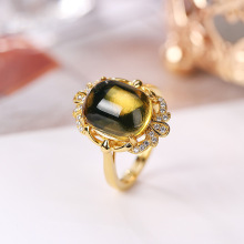 S925 Sterling Silver Natural Mexican Blue Amber Rings