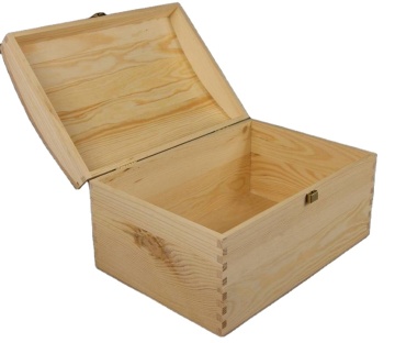 Extra Large Wooden Treasure Chest Keepsake Box - Decoupage Craft Art