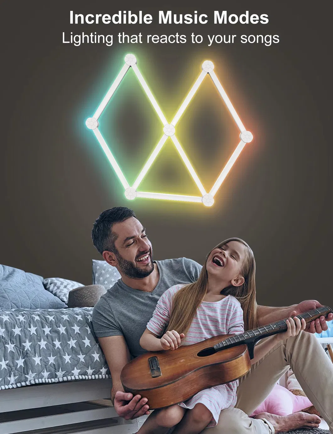 Smart RGB Segmented Wall Lamp for Gaming and Home Decor