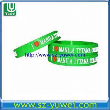 Silicone Bracelets with Embossed Logo, Customized Designs are Accepted