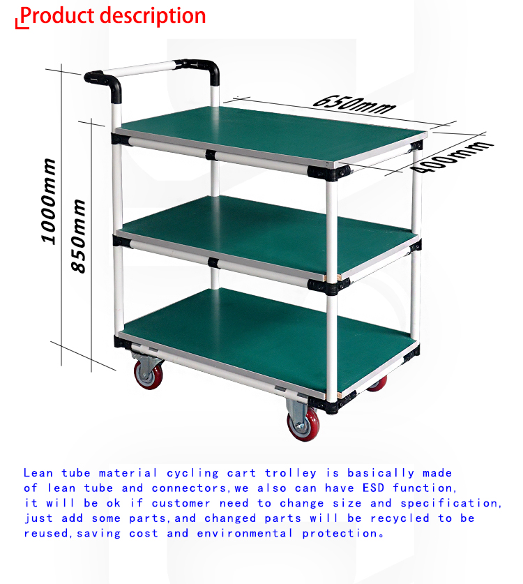 Factory direct price lean production/plastic coated pipe for trolley