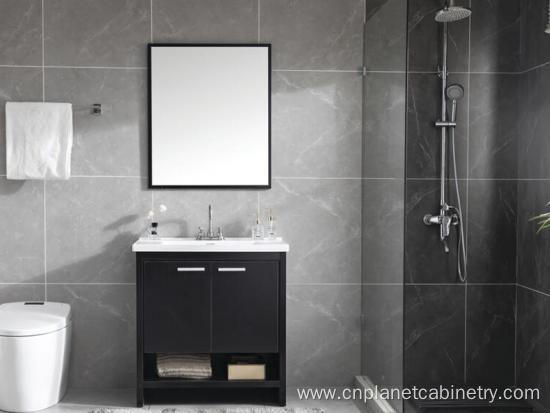 Custom Black Small Floor Standing Bathroom Vanity Cabinets