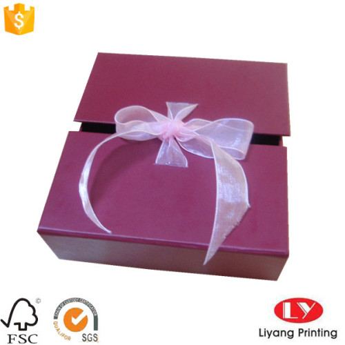 Chrismats gift cardboard box with ribbon