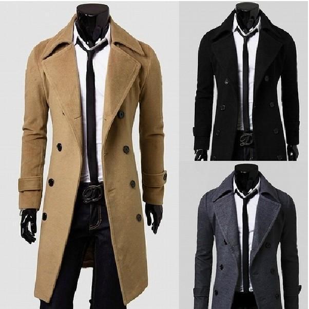 Winter Mid Length Trench Coat Men