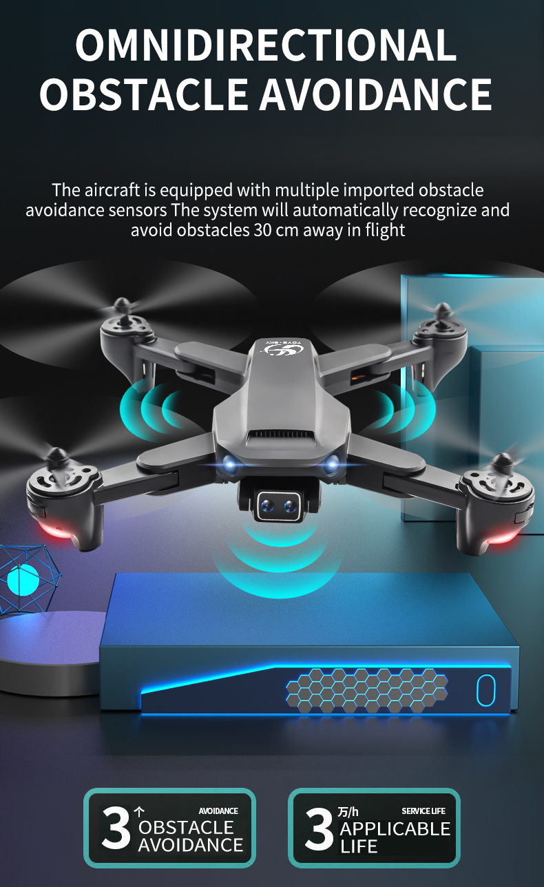 CSJ S186 Drone With 4K Photography Optical Flow Positioning 3-Sided Obstacle Avoidance Foldable Quadcopters Toys