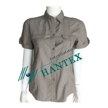 Women`s sleeve short shirts for work