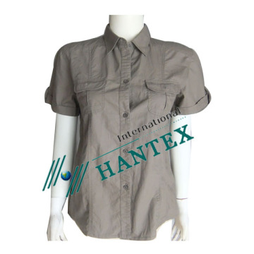 Women`s sleeve short shirts for work