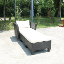 Aluminum Frame Folding Rattan Outdoor Sunbed