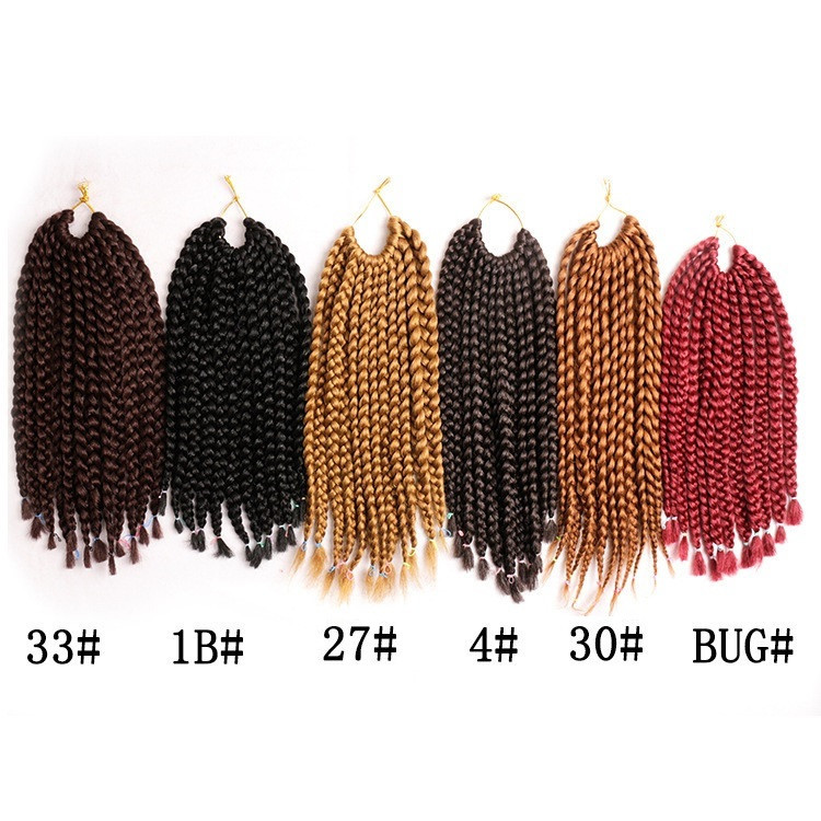 Protective Style Thick 3X Box Braids Pre Loop Crochet Braiding Hair Extension 14inch 18inch 22inch Medium braids