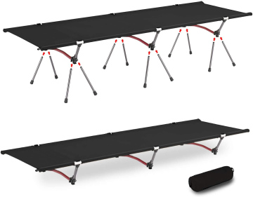 Compact Aluminum Folding Camp Bed with Adjustable Height