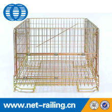 Large warehouse foldable steel stacking wire mesh container