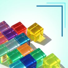 Rainbow Crystal Acrylic Cubes - Color Learning Toy for Kids