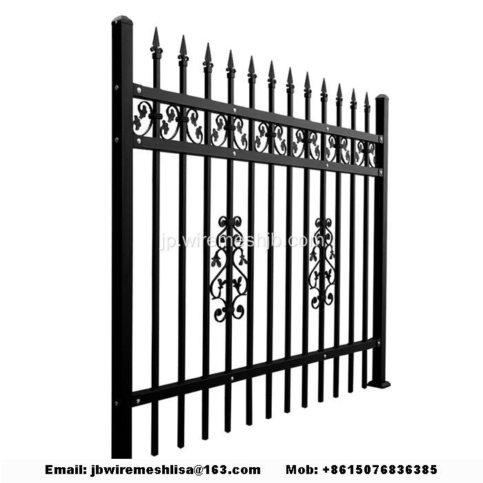 黒の色の亜鉛鋼鍛鉄フェンス