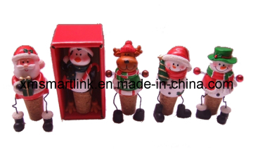 Polyresin Sculpture Christmas Decor 3D Wine Bottle Stopper