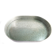 Metal Galvanized Iron Oval Serving Tray