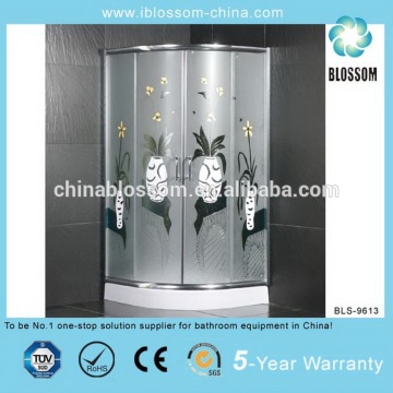 Colorful glittering acid glass shower cabinets