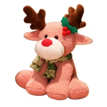 Custom Cute Cuddly Fluffy Soft Christmas Plush Moose