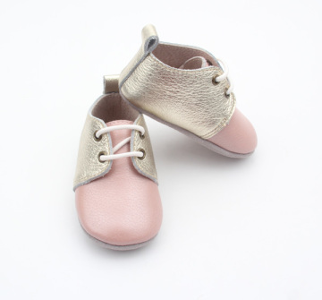 Double Colors Baby Genuine Leather Shoes Cute Baby Oxford Shoes