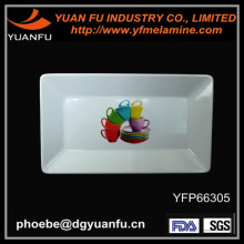 High quality melamine rectangular plates white