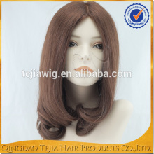 Best quality middle parting skin top jewish kosher light ash brown human hair wig