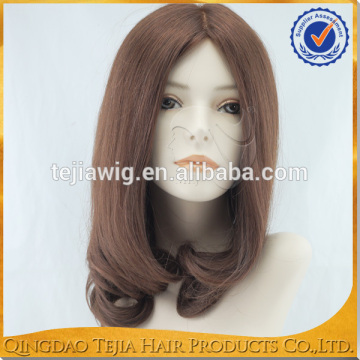 Best quality middle parting skin top jewish kosher light ash brown human hair wig
